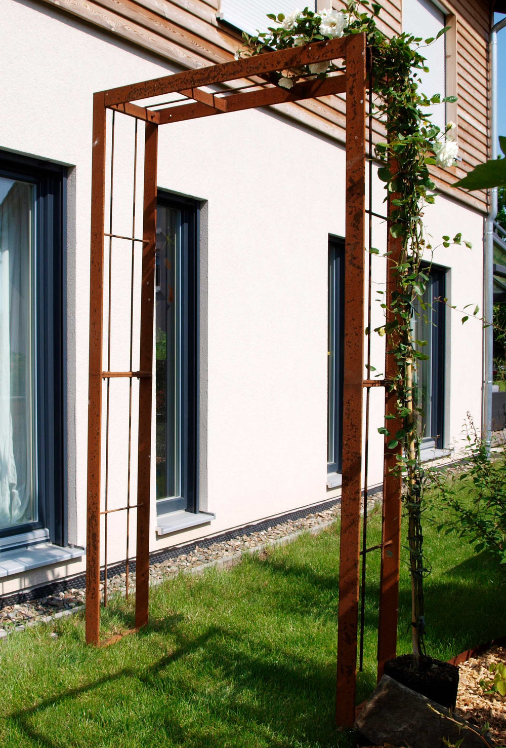 Eckiger Rosenbogen Savona aus Metall in unbeschichtet Eckiger Rosenbogen Savona aus Metall in unbeschichtet