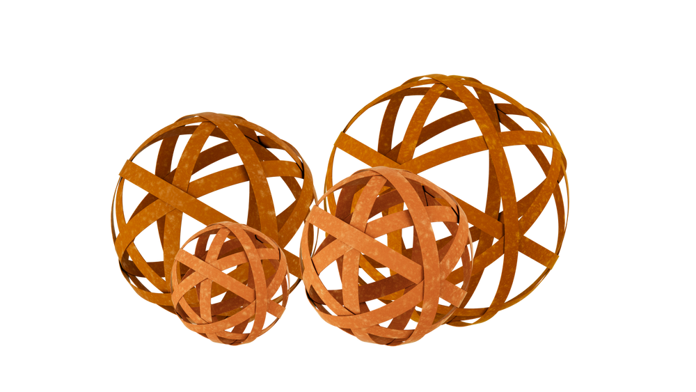 Boules en fer rouillé Tivoli, ensemble de 4 Boules en fer rouillé Tivoli, ensemble de 4