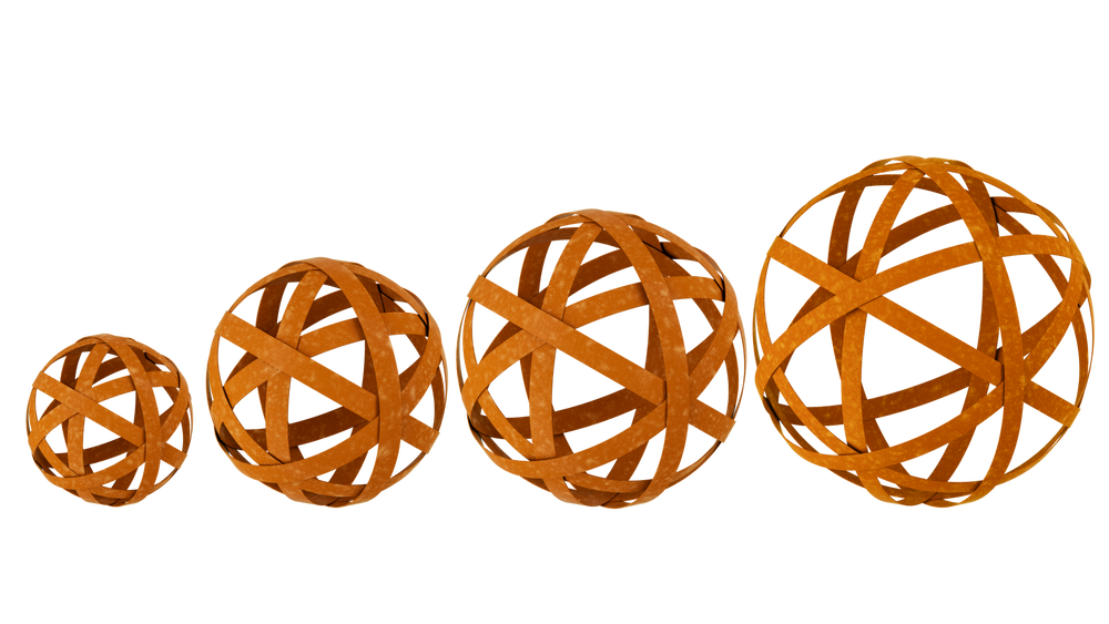 Boules en fer rouillé Tivoli, ensemble de 4 Boules en fer rouillé Tivoli, ensemble de 4