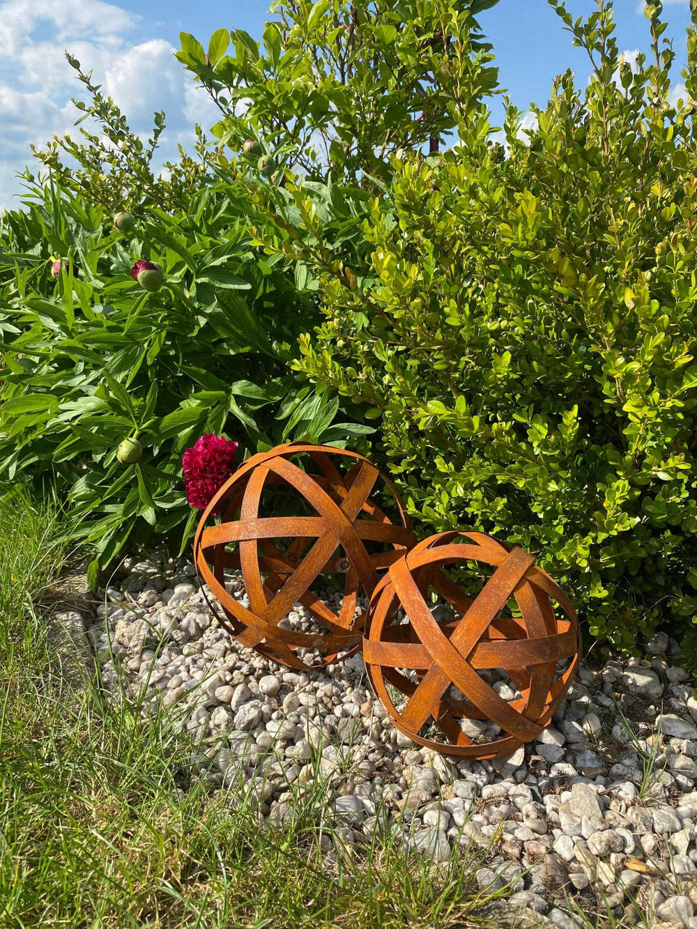 Set de boule en fer rouillé Tivoli  ⌀ 20 cm – 25 cm Set de boule en fer rouillé Tivoli  ⌀ 20 cm – 25 cm