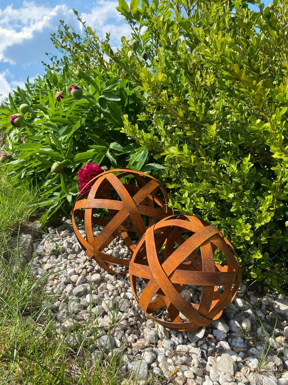 Set de boule en fer rouillé Tivoli  ⌀ 20 cm – 25 cm Set de boule en fer rouillé Tivoli  ⌀ 20 cm – 25 cm