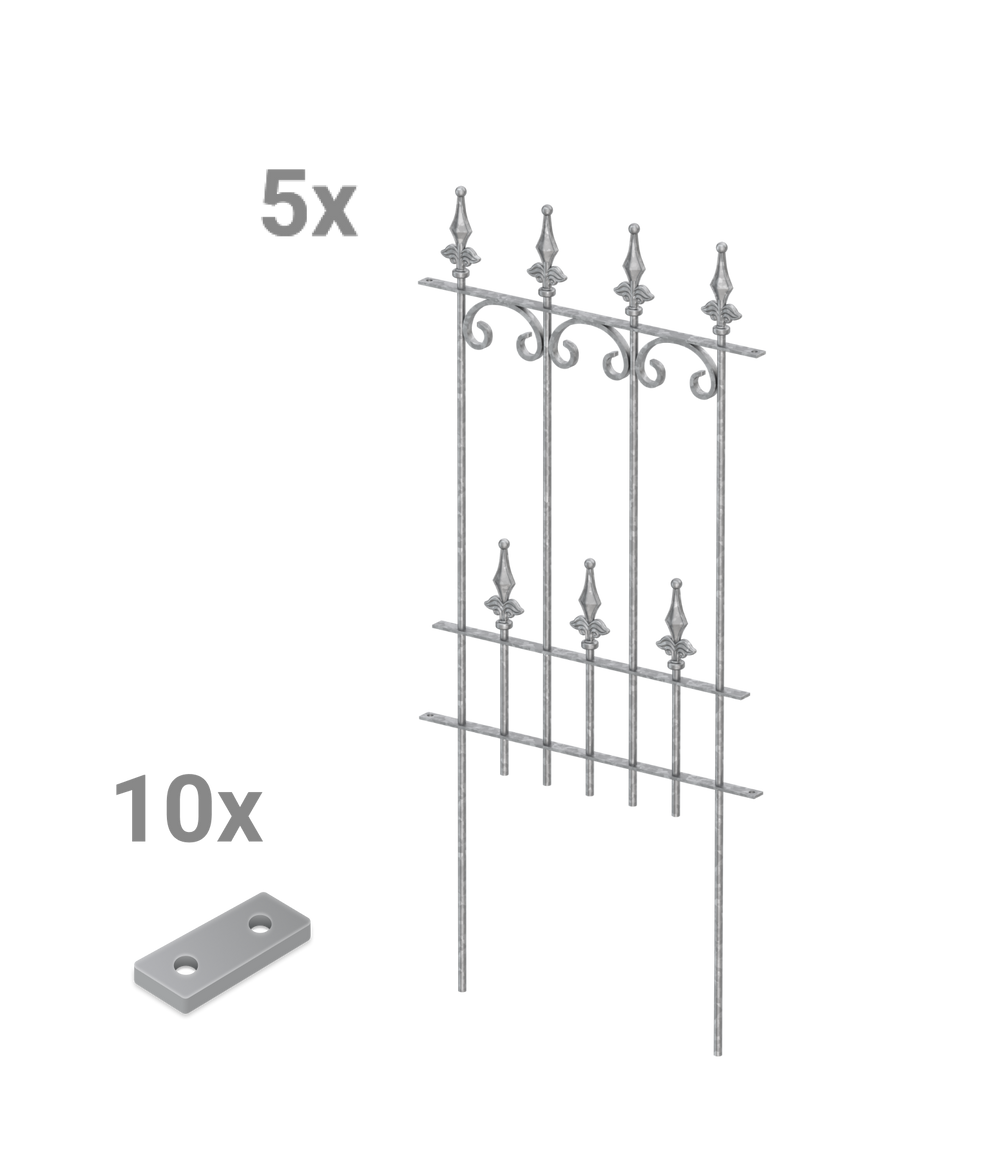 Set barrière de jardin en métal Lucca Set barrière de jardin en métal Lucca