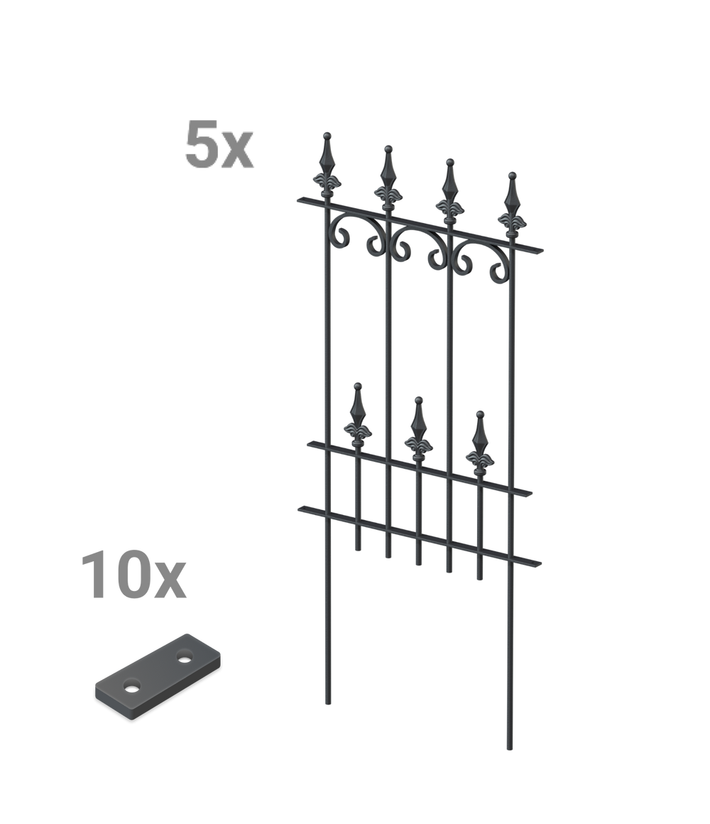 Set barrière de jardin en métal Lucca Set barrière de jardin en métal Lucca