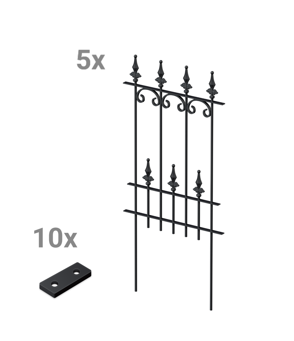 Set barrière de jardin en métal Lucca Set barrière de jardin en métal Lucca