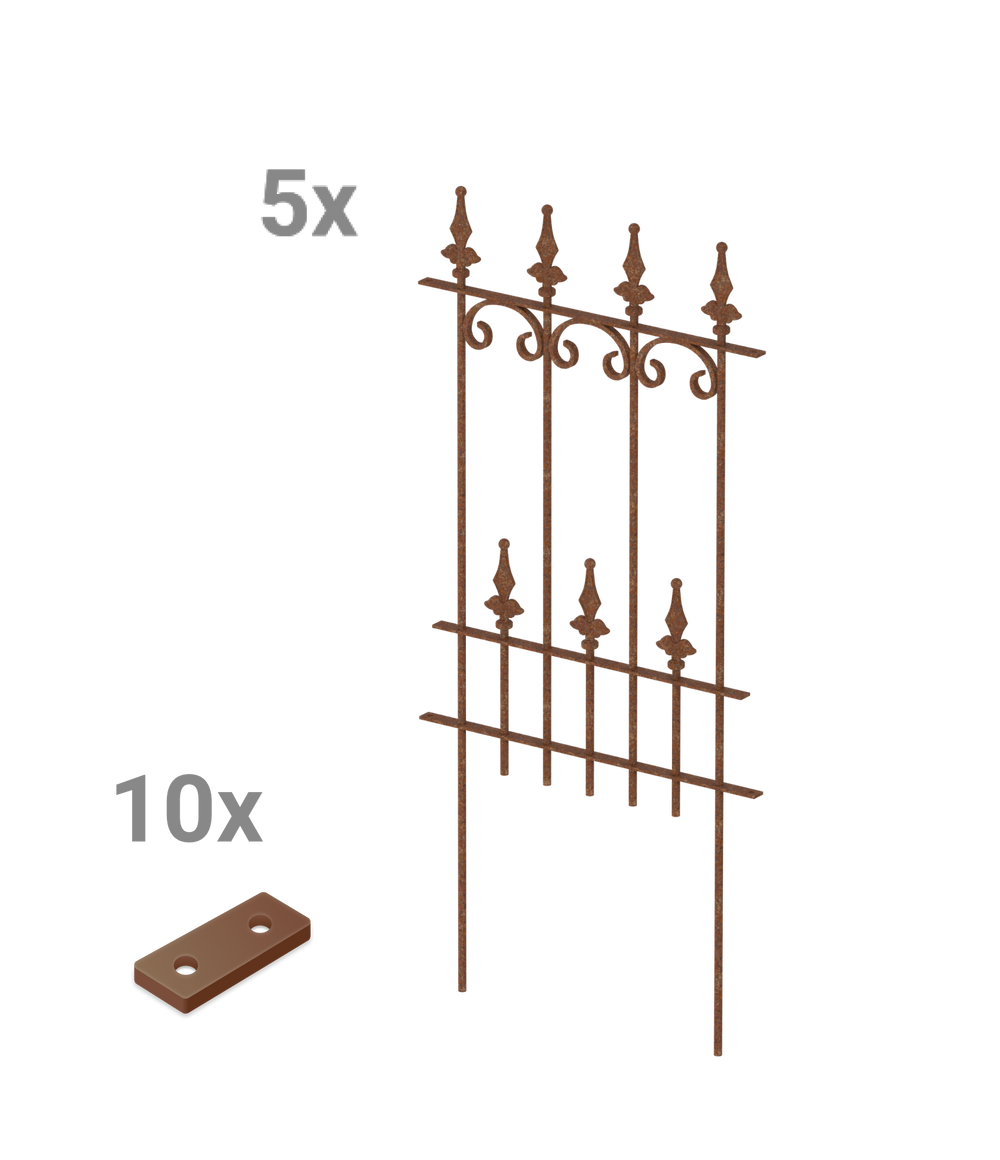Set barrière de jardin en métal Lucca Set barrière de jardin en métal Lucca