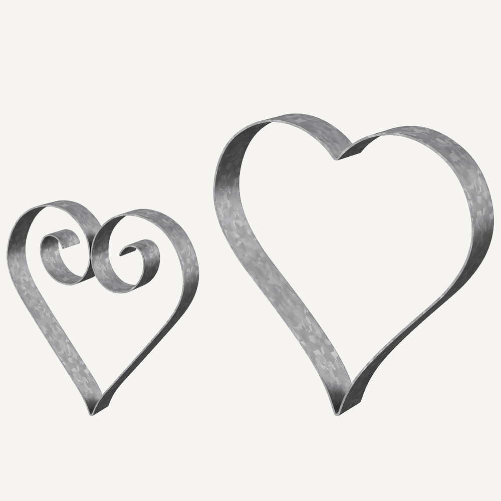 Metallherzen Vercelli und Biella in feuerverzinkt als 3D-Modell Metallherzen Vercelli und Biella in feuerverzinkt als 3D-Modell