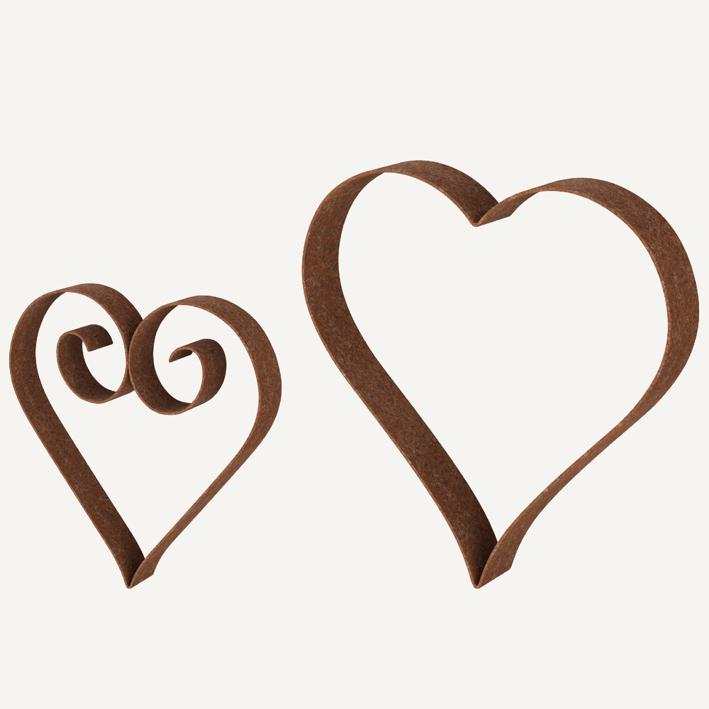 Metallherzen Vercelli und Biella in unbeschichtet als 3D-Modell Metallherzen Vercelli und Biella in unbeschichtet als 3D-Modell