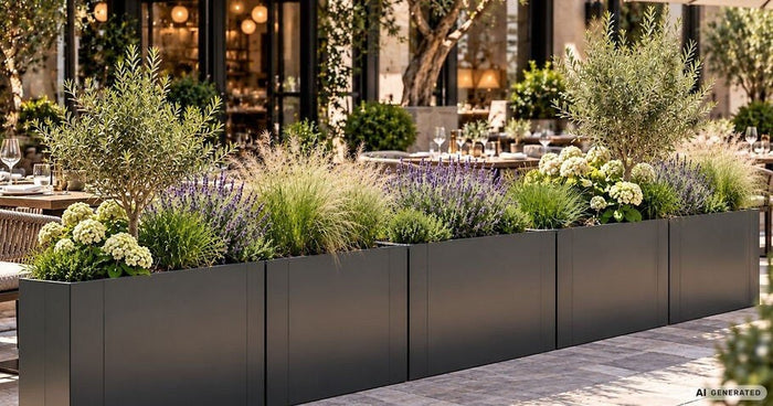 Bac surélevé plutôt que clôture : délimiter une terrasse, un terrain et un jardin avec style