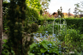 Pflanzenstütze Arezzo im grünen Garten, feuerverzinkt und pulverbeschichtet athrazit