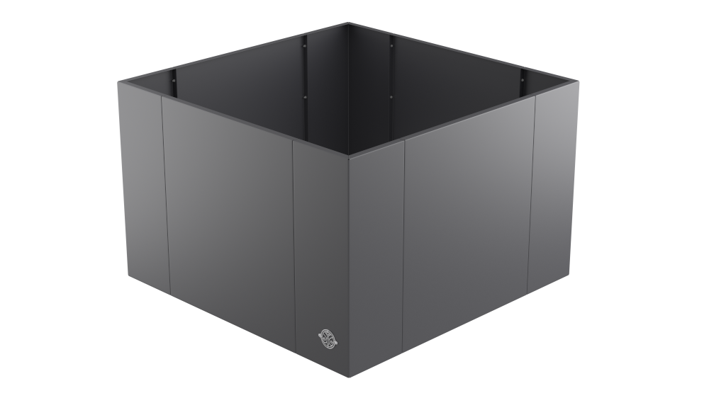 Hochbeet Monterosso 90x90x68 cm in pulverbeschichtet Anthrazit als 3D-Modell